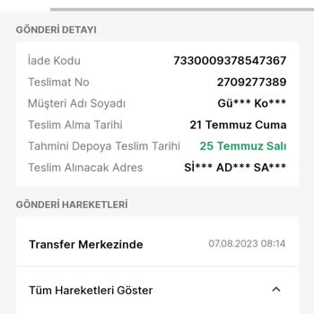 Trendyol Satıcısından Alınan Cep Telefonu