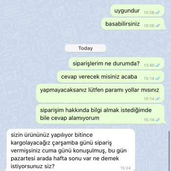 Şiltsan Siparişim Hakkında Bilgi Almak İsterken Şahsıma Hakaret Edildi