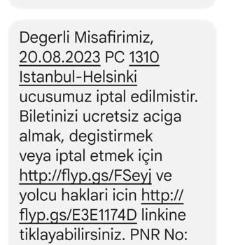 CRM Turizm Ve Ticaret'in Pegasus Müşteri Hizmetleri Gibi Davranması