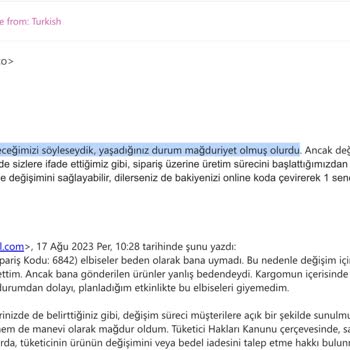 New Arrivals Beden Değişimi İçin 2100TL İstiyor