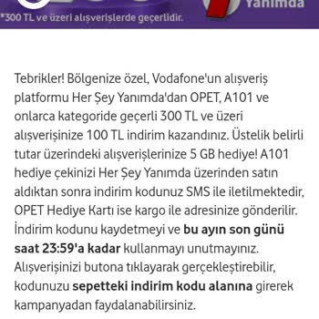 Vodafone İndirim Kodunu Kullanamıyorum