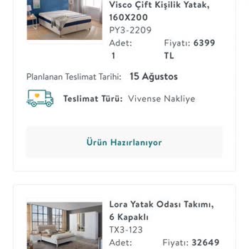 Vivense Ürünlerim Teslim Edilmiyor.