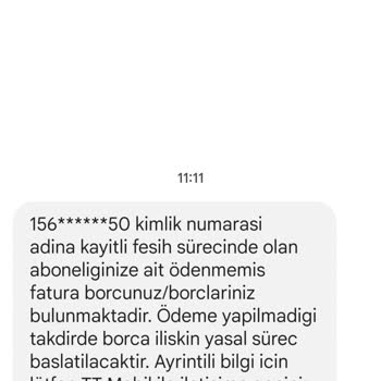 İptal Ettiğim TT Mobil Borcu Ödeyemiyorum