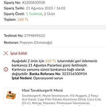 Trendyol Gecikmeli Olarak Siparişimin İptal Edilmesi