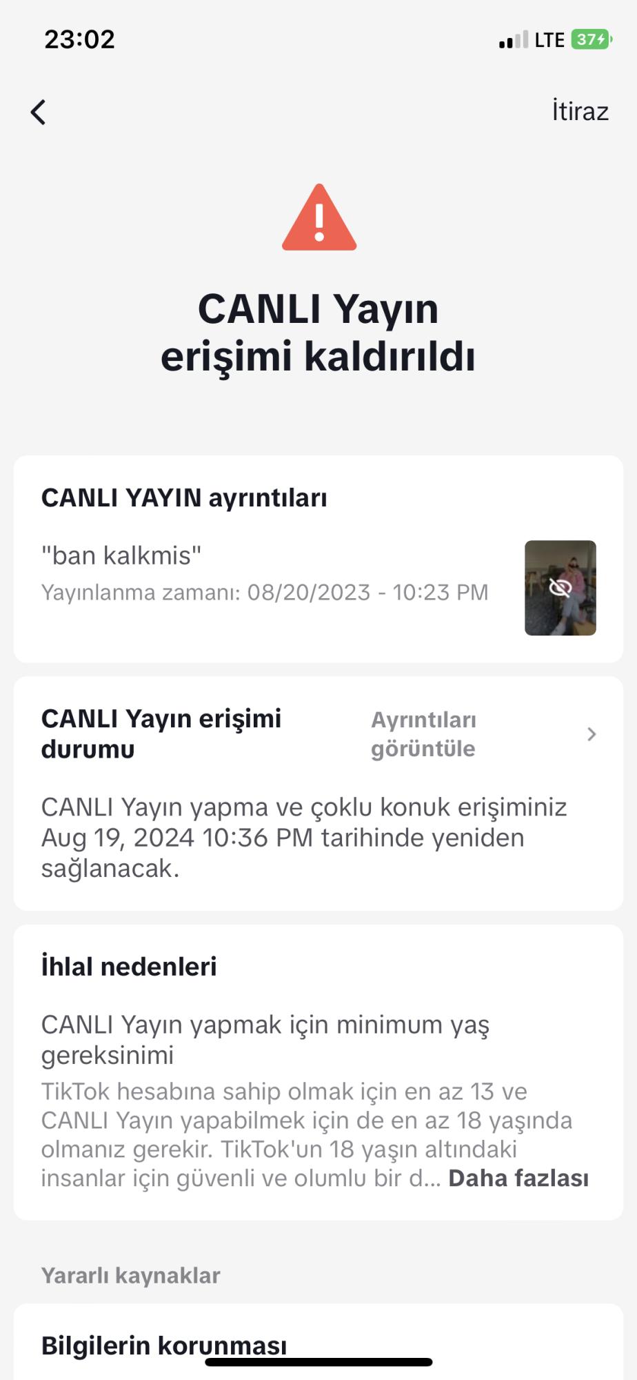 TikTok Canlı Yayın Askı - Şikayetvar