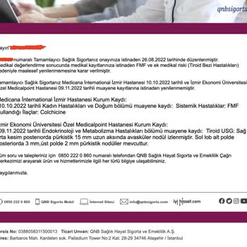 QNB Sigorta Tamamlayıcı Sağlık Sigortası Pişmanlıktır