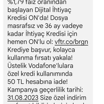 Vodafone Yanıltıcı Bilgi Vermesi!