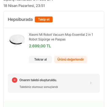 Hepsiburada'dan Aldığım Robot Süpürgeyle İlgili Yaşadığım Sorun