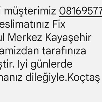Koçtaş Asılsız Sipariş Numarası Ve Kayıp Siparişim