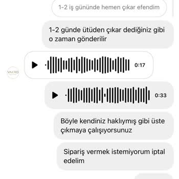 Vakro Boutique Ürünün Olmaması Ve Siparişi İptal Etmemeleri