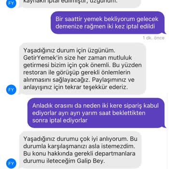 Getir Müşteri Hizmetleri Memnuniyetsizliği