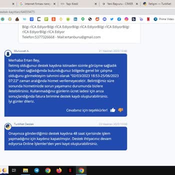 TurkNet Peşin Ödenmiş Hizmetin Süresi Hakkında