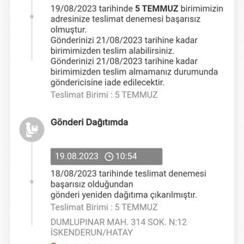 MNG Kargo Ürünümü Teslimat Denemesi Başarısız Diyerek Getirmedi