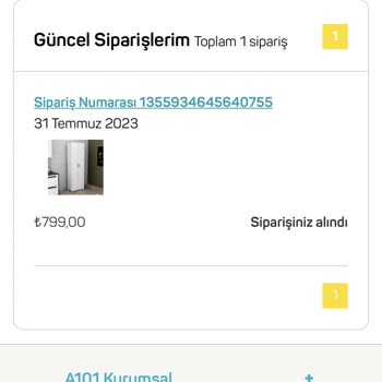 A101 Siparişin Kargoya Verilmemesi