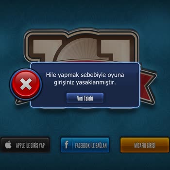 101 Okey Plus Hile Yapmamış Olmama Rağmen Hile Sebebiyle Oyuna Giremiyor Oluşum
