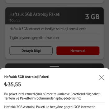 Vodafone Uyarı Yapmaksızın Haksız Yere Cayma Bedeli Alıyor