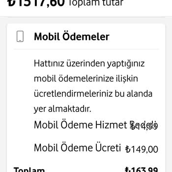 Vodafone Mobil Ödemeler Adı Altında Ücret Kesiyor.