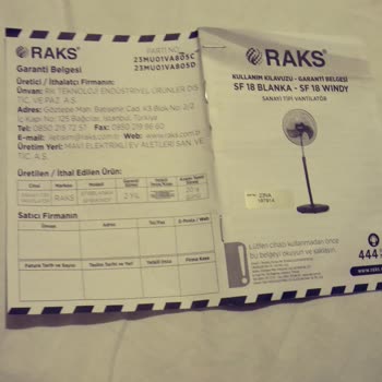 Raks Marka Vantilatör Ses Yapıyor