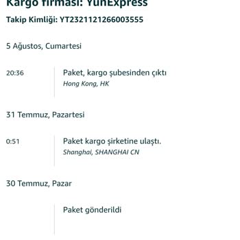 Yun Express Bilgi Vermeden İade Sürecini Başlatmış.