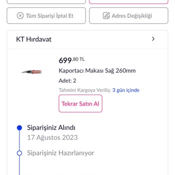 Pazarama Satın Alınan Ürünü Göndermeyip Satışı İptal Etmesi