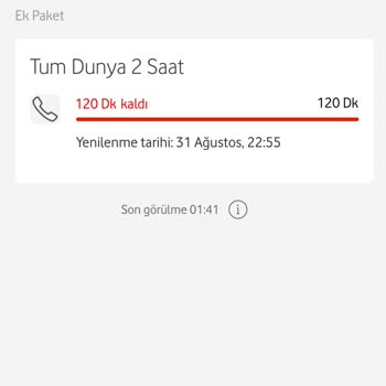 Vodafone Ek Paket Yurt Dışı