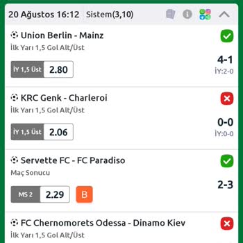 Bilyoner Sistem Hesaplaması Hatalıdır