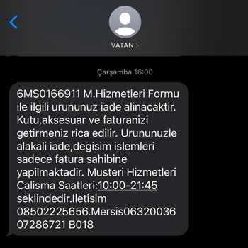 Vatan Bilgisayar Para İademi Yatırmıyor (Muhasebe Birimi)