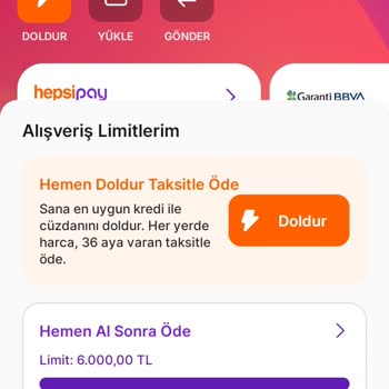 HepsiPay Hepsiburada Hemen Al Sonra Öde Yetersiz Limit Tanımlaması...