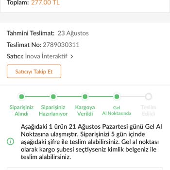 Aras Kargo Gel Al Noktasına Bırakılmayan Kargo
