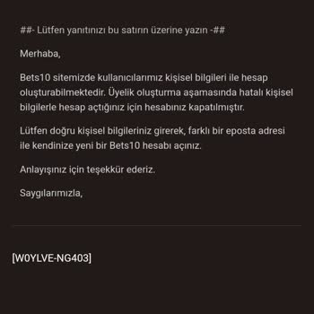 Bets 10 Hesap Kapatma