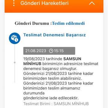 MNG Kargo Samsun Minihub Şube Kargomu Teslim Etmiyor