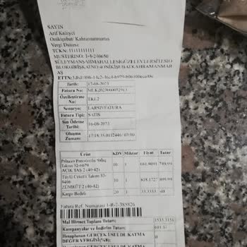 Melike Tatar Eksik Ürün Gönderimi