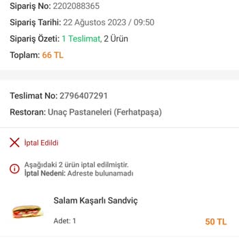 Trendyol Yemek Siparişi İade