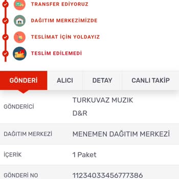 KARGOMsende Başarısız Dağıtım Hizmeti