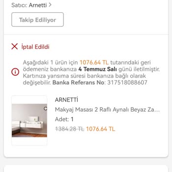 Akbank 2 Aydır İade Tarafıma Yansıtılmıyor