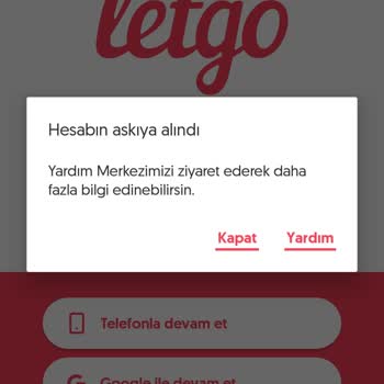 Letgo'nun Herhangi Bir Sebep Olmadan Hesabı Askıya Alması