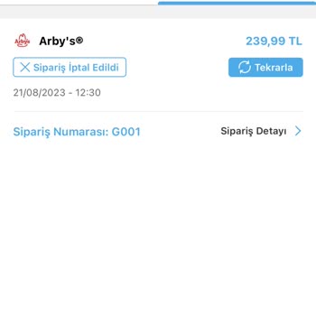 Tıkla Gelsin Arby's Para İadesi Yapmıyor