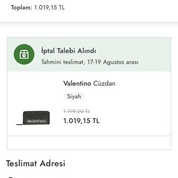 Boyner Ürünüm Bilgim Dışında İptal Edildi