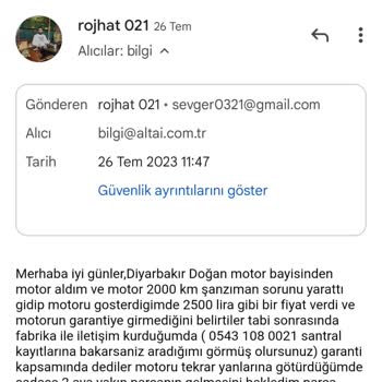 Altai Yeşilyurt Motor Doğan Motor Mağdur Ediyorlar