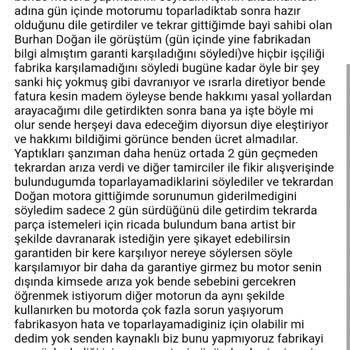 Altai Yeşilyurt Motor Doğan Motor Mağdur Ediyorlar