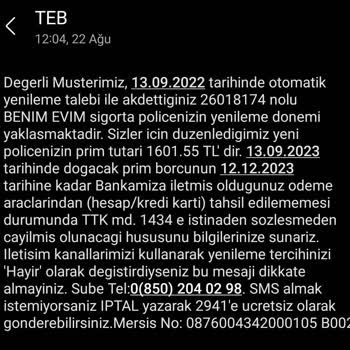 TEB Vadesi Bitecek Kredinin Sigorta Poliçelerini Yeniliyor!