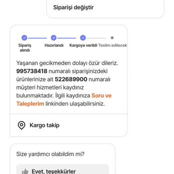 Hepsiburada'dan Aldığım Ürünlerle İlgili Sorun