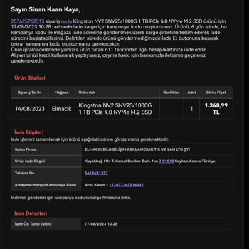 N11 Kırık Gelen Ürünümün İadesini/değişimini Yapamıyorum