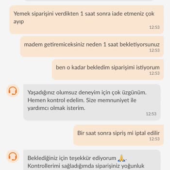 Trendyol Yemek Sipariş Getirmeyip İptal Etmesi