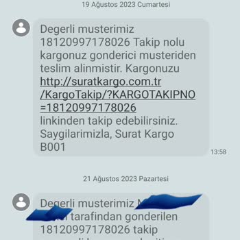 Sürat Kargo Cengiztopel İzmit Şubesi Kargomu Teslim Etmedi