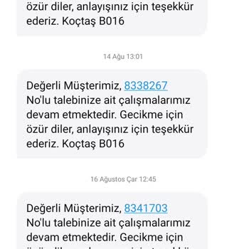 Koçtaş Uygulamasından Siparişim Teslim Edilmedi