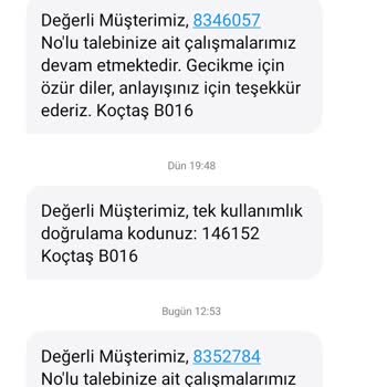 Koçtaş Uygulamasından Siparişim Teslim Edilmedi
