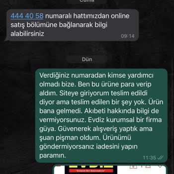 Evdiz İnternetten Aldığım Ürünü Göndermiyor, Muhatap Bulamıyorum!