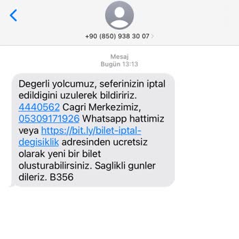 Kamil Koç Firmasının Sefer İptali Mesajıyla Beni Yanıltması