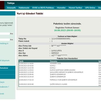 UPS Türkiye HP Smart Tank Yazıcı Gönderimi Sorunu